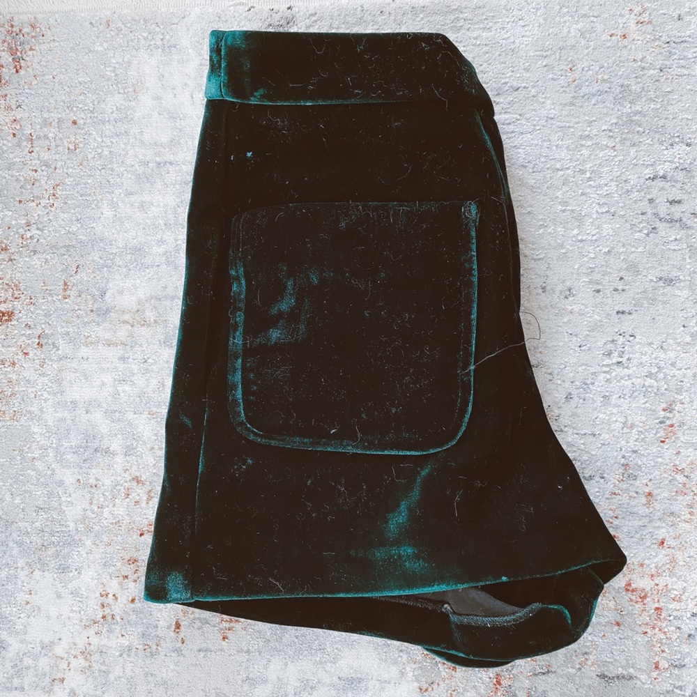 Green Velvet Shorts